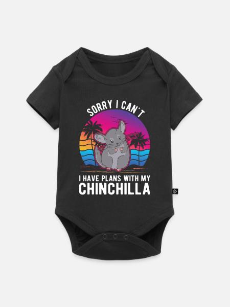 Chinchilla Liebhaber - Baby Premium Kurzarmbody - Schwarz
