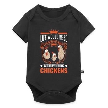 Poulet Élevage de poulet Éleveur de poulet - Body à manches courtes Premium Bébé - noir - Devant