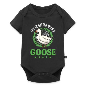 Life is better with a Goose Goose Breeder Goose - Baby Premium short-sleeve bodysuit - black - Front