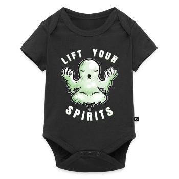 Lift Your Spirits Ghost Yoga Meditation Spirit - Baby Premium short-sleeve bodysuit - black - Front