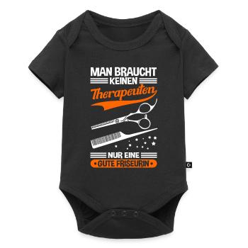 Keinen Therapeuten nur einen guten Friseur Geschen - Baby Premium Kurzarmbody - Schwarz - Vorne