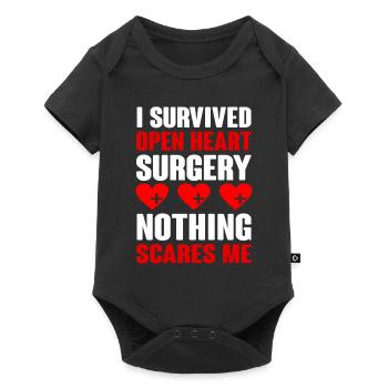 Open Heart Surgery Gift - Baby Premium short-sleeve bodysuit - black - Front