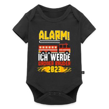 Alarm Ich Werde Großer Bruder 2023 - Baby Premium Kurzarmbody - Schwarz - Vorne