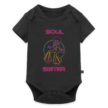 | de vêtements Funk Costume vintage des années 70 pour la musique soul - Body à manches courtes Premium Bébé - noir - Devant