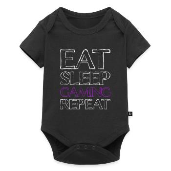 Essen Schlafen Zocken - Baby Premium Kurzarmbody - Schwarz - Vorne