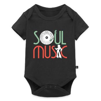 | de vêtements Funk Costume vintage des années 70 pour la musique soul - Body à manches courtes Premium Bébé - noir - Devant