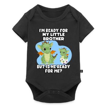I'm ready for my little brother, but - Baby Premium short-sleeve bodysuit - black - Front
