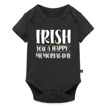 Irish You Happy Memorial Day Green Shamrock - Baby Premium short-sleeve bodysuit - black - Front