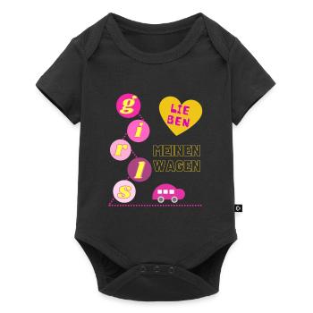 Girls lieben meinen Wagen - Baby Premium Kurzarmbody - Schwarz - Vorne