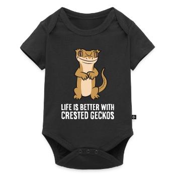 Life Is Better With Crested Geckos Reptile Lizard - Baby Premium short-sleeve bodysuit - black - Front