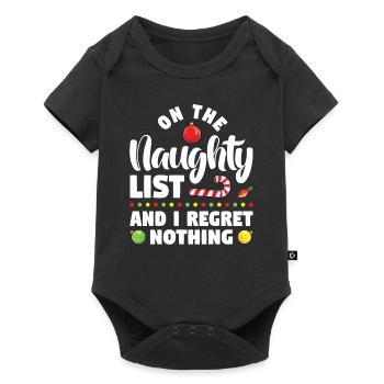 On the naughty list and I have no regrets - Baby Premium short-sleeve bodysuit - black - Front