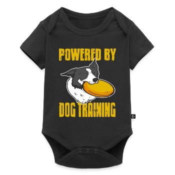 Powered By Dog Training Cool Retro Dog Designs - Baby Premium short-sleeve bodysuit - black - Front