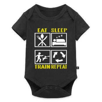 East Sleep Train Répéter Cool Chien de Dressage Chien - Body à manches courtes Premium Bébé - noir - Devant