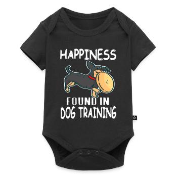 Le bonheur trouvé dans le dressage de chien Mignon amoureux des chiens - Body à manches courtes Premium Bébé - noir - Devant