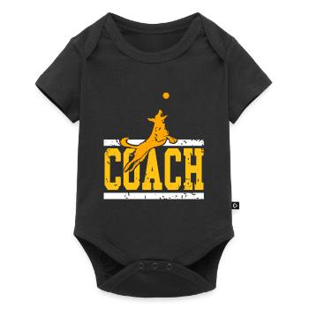 Retro Vintage COACH Cool Dog Trainer T-Shirt - Baby Premium short-sleeve bodysuit - black - Front