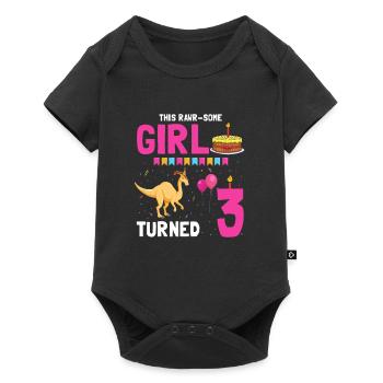 Parasaurolophus Girls Design Birthday Party - Baby Premium short-sleeve bodysuit - black - Front