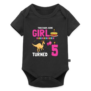 Parasaurolophus Girls Design Birthday Party - Baby Premium short-sleeve bodysuit - black - Front