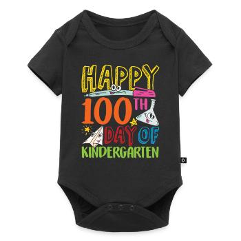 Happy 100 days in kindergarten 100 days - Baby Premium short-sleeve bodysuit - black - Front