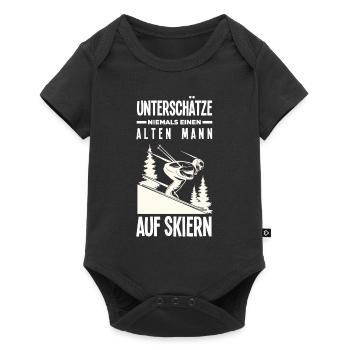 Ski Alter Mann Opa Geschenk - Baby Premium Kurzarmbody - Schwarz - Vorne