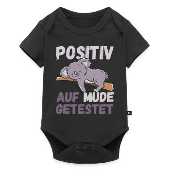 Positiv auf Müde getestet Koalas Fun - Baby Premium Kurzarmbody - Schwarz - Vorne
