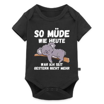 So müde wie heute war ich gestern nicht Koalas Fun - Baby Premium Kurzarmbody - Schwarz - Vorne