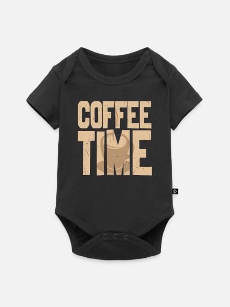 Coffee Time Kaffeeliebhaber - Baby Premium Kurzarmbody - Schwarz
