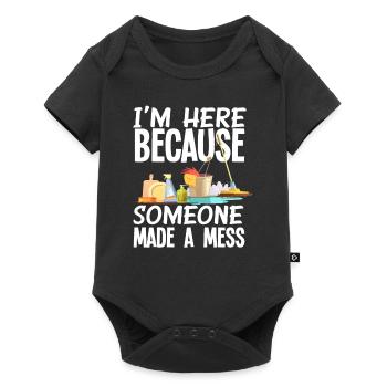 School caretaker cleaning cleansing power - Baby Premium short-sleeve bodysuit - black - Front