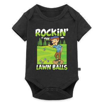 Petanque Petanque Geschenke für einen Petanque - Baby Premium Kurzarmbody - Schwarz - Vorne