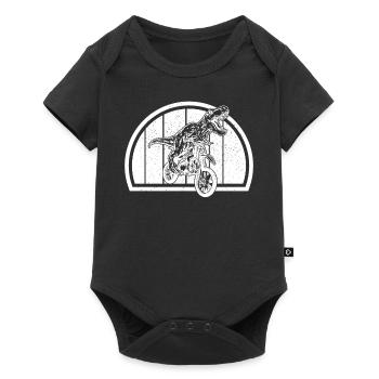 Motocross Dinosaur Dirtbike Dino - Dirt Bike Dinos - Baby Premium short-sleeve bodysuit - black - Front