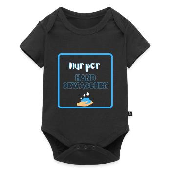 nur per Hand gewaschen - Baby Premium Kurzarmbody - Schwarz - Vorne