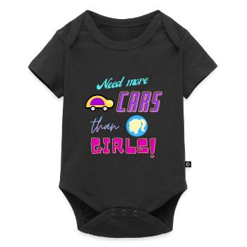 need more cars than girls - Baby Premium short-sleeve bodysuit - black - Front
