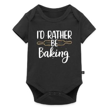 I'd Rather Be Baking Funny Cooks Bakers - Body à manches courtes Premium Bébé - noir - Devant