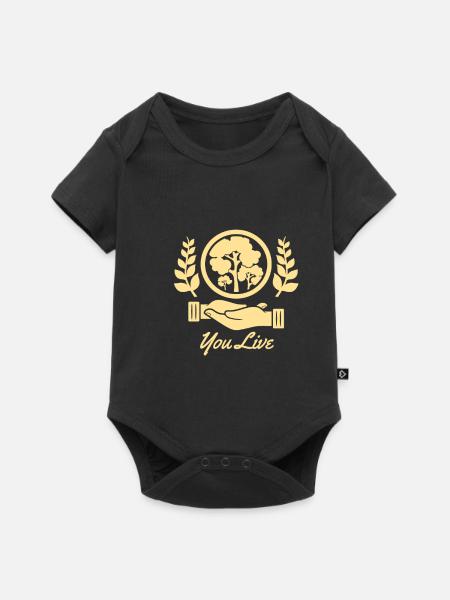 Ihre lebenden Pflanzenbäume - Baby Premium Kurzarmbody - Schwarz