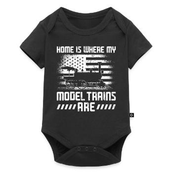 Steam Train Driver Trainspotting - Baby Premium short-sleeve bodysuit - black - Front