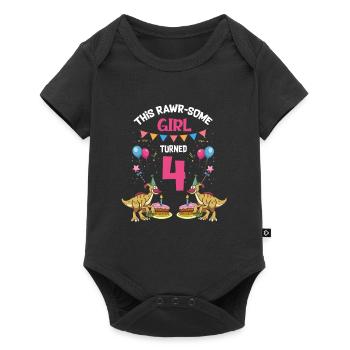 Parasaurolophus Girls Design Birthday Party - Baby Premium short-sleeve bodysuit - black - Front