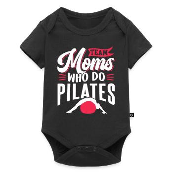 Team Mütter Die Pilates Machen Mami Mama Mutter - Baby Premium Kurzarmbody - Schwarz - Vorne