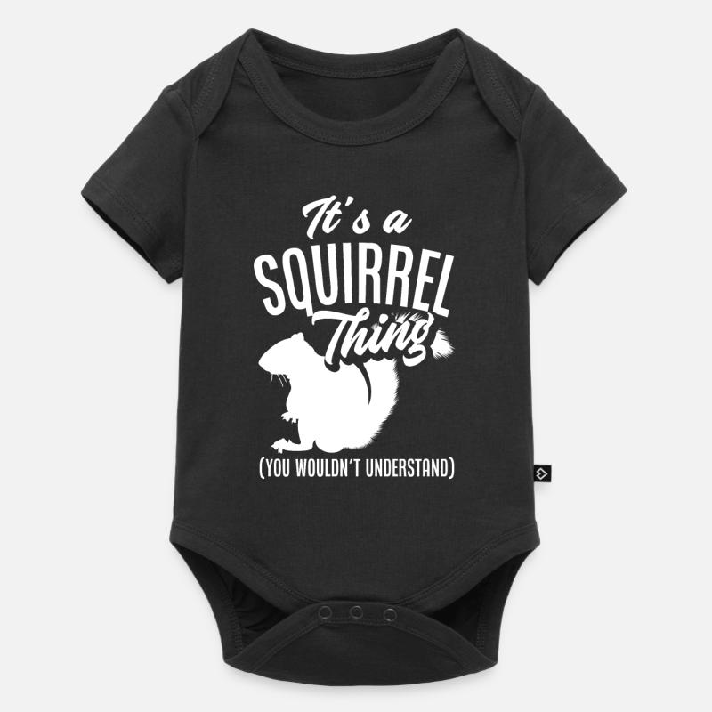 Eichhörnchen - Baby Premium Kurzarmbody - Schwarz