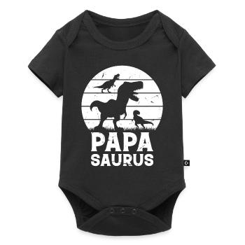 Papasaurus Papa Dinosaur Family Papa Dino Papa Sau - Baby Premium short-sleeve bodysuit - black - Front