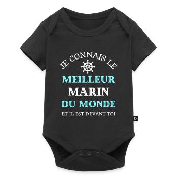 meilleur marin du monde humour bateau navire homme - Body à manches courtes Premium Bébé - noir - Devant