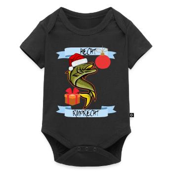 Hecht Ruprecht Weihnachts Angler - Baby Premium Kurzarmbody - Schwarz - Vorne