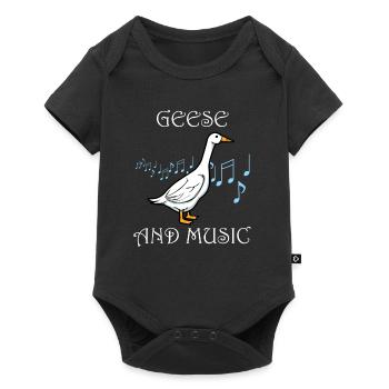 Geese and Music Musician Clef Piano Goose - Baby Premium short-sleeve bodysuit - black - Front