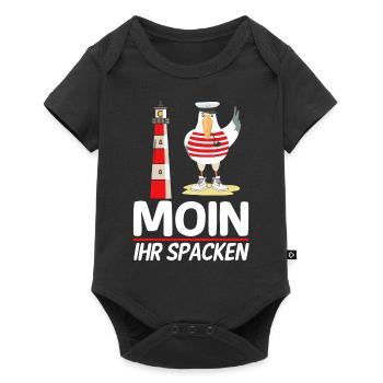 Moin Ihr Spacken Möwe Norddeutsch Plattdeutscher - Baby Premium short-sleeve bodysuit - black - Front