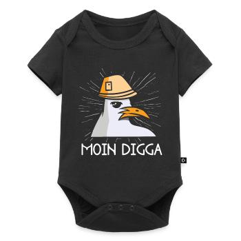 Moin Digga Seagull Nord Allemand Bas Allemand Dicton - Body à manches courtes Premium Bébé - noir - Devant
