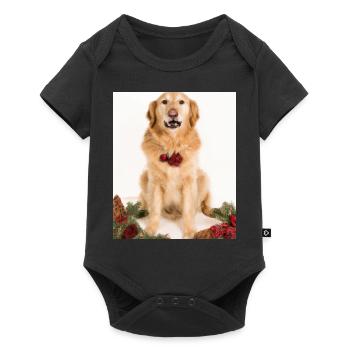 Couronne de l’Avent Golden Retriever des chiens de Noël - Body à manches courtes Premium Bébé - noir - Devant