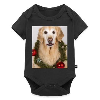 Couronne de l’Avent Golden Retriever des chiens de Noël - Body à manches courtes Premium Bébé - noir - Devant