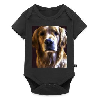 Golden Retriever Portrait Vincent Van Gogh Style - Body à manches courtes Premium Bébé - noir - Devant
