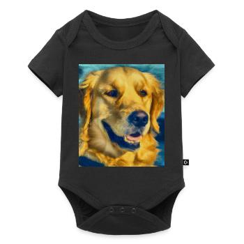 Golden Retriever Portrait Vincent Van Gogh Style - Body à manches courtes Premium Bébé - noir - Devant