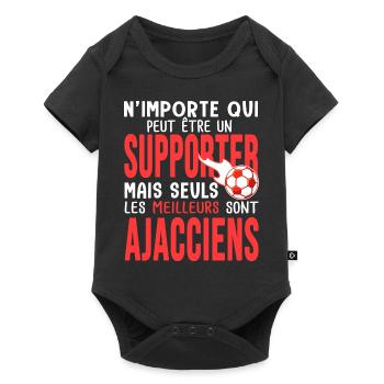 Cadeau foot ajaccio supporter football ajaccien - Body à manches courtes Premium Bébé - noir - Devant