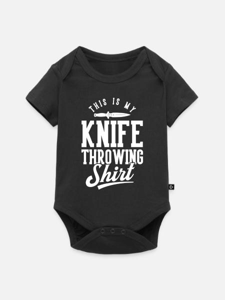 Messerwurfscheibe Geschenk Messerwerfer - Baby Premium Kurzarmbody - Schwarz