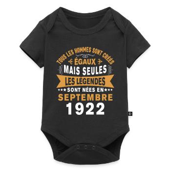 Les Légendes Sont Nées En Septembre 1922 Cadeau - Body à manches courtes Premium Bébé - noir - Devant